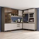 Ver imagem 1 de Cozinha Modulada Completa 08 Peças 100% MDF com Torre Quente e Cristaleira Connect