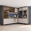 Ver imagem 1 de Cozinha Modulada Completa 08 Peças 100% MDF com Torre Quente e Cristaleira Connect