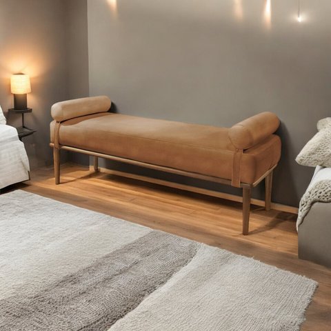 Recamier Puff Luxo Madeira Maciça Berlim