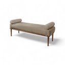 Ver imagem 3 de Recamier Puff Luxo Madeira Maciça Berlim Marrom Cappuccino
