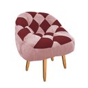 Ver imagem 2 de Poltrona Paloma Escritório Sala Pé Palito Suede Rosa Bebê e Suede Vinho - Dominic Decor