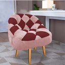 Ver imagem 1 de Poltrona Paloma Escritório Sala Pé Palito Suede Rosa Bebê e Suede Vinho - Dominic Decor