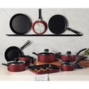 Ver imagem 2 de Jogo de Panelas 10 Peças Antiaderente Vermelho Turim Tramontina 20297/964