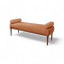 Ver imagem 3 de Recamier Puff Luxo Madeira Maciça Berlim Laranja Terracota