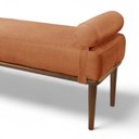 Ver imagem 4 de Recamier Puff Luxo Madeira Maciça Berlim Laranja Terracota