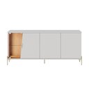 Ver imagem 2 de Balcão Buffet Sena 4 Portas 4 Prateleira com Vidro Off White Matte/Freijó - Colibri