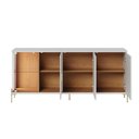 Ver imagem 3 de Balcão Buffet Sena 4 Portas 4 Prateleira com Vidro Off White Matte/Freijó - Colibri