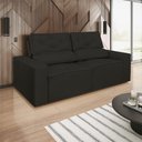 Ver imagem 2 de Sofá Reclinável Retrátil 1,50m Luxo 2 Lugares Sala de Estar Cor:preto