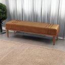Ver imagem 5 de Recamier Puff Luxo Madeira Maciça Maya Marrom Caramelo