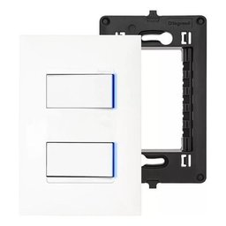 Kit 1 Interruptor Simples + 1 Interruptor Paralelo - Branco - Pial Plus+ - 1