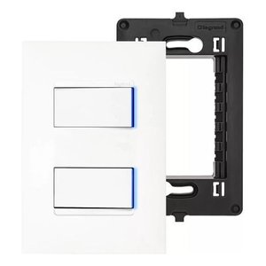 Kit 1 Interruptor Simples + 1 Interruptor Paralelo - Branco - Pial Plus+