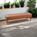 Ver imagem 1 de Recamier Puff Luxo Madeira Maciça Maya Laranja Terracota