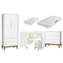 Ver imagem 1 de Quarto de Bebê Berço Evolution + Guarda Roupa Classic + Cômoda 3 Gavetas Classic Branco 2 Colchão
