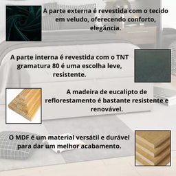 Calçadeira Baú Recamier Queen 160cm Carla Veludo:verde - 5
