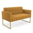 Ver imagem 1 de Sofá Namoradeira 2 Lugares Industrial Dourado Elisa Bouclê Mostard D03 - D'Rossi