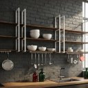 Ver imagem 5 de Prateleira Tripla Estilo Industrial Teto Parede 60cm Bm Fs