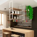 Ver imagem 1 de Prateleira Tripla Estilo Industrial Teto Parede 60cm Bm Fs
