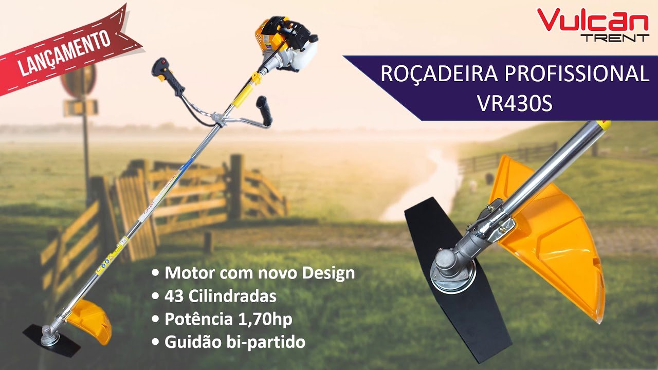 Rocadeira Profissional 43cc Vulcan Trent Vr430-s 1,7hp Motor 2 Tempos Corte Lateral com Carretel com - 8