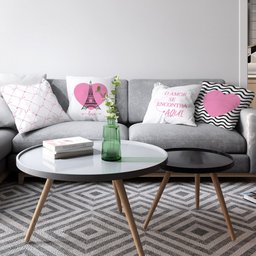 Kit Capas Almofadas Decorativas Love Paris 45x45 - ID Decor Branco - 6