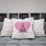 Kit Capas Almofadas Decorativas Love Paris 45x45 - ID Decor Branco - 7