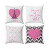 Kit Capas Almofadas Decorativas Love Paris 45x45 - ID Decor Branco - 1