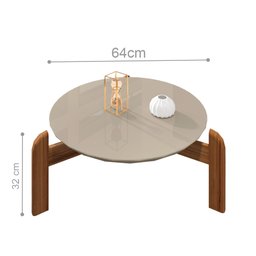 Conjunto Mesa de Centro e Cristaleira Kast Off White Cedro - 4