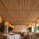Ver imagem 3 de Forro de Teto em Esteira de Bambu Natural 5m x 1m Rolo Rústico Marrom para Sala e Varanda