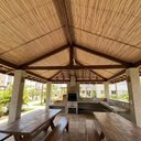 Ver imagem 2 de Forro de Teto em Esteira de Bambu Natural 5m x 1m Rolo Rústico Marrom para Sala e Varanda