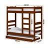 Cama Beliche Madeira Maciça Alta com Auxiliar e 3 Colchões Solteiro Life Castanho - 4