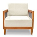 Ver imagem 4 de Kit 2 Poltronas Decorativa Marilia Linho Base em Madeira Castanho - Pallazio Natural