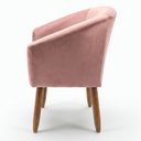 Ver imagem 6 de Poltrona Estofada Tecido Veludo para Salão de Beleza Elegante Confortável Pés de Madeira Resistente