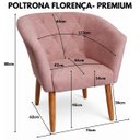 Ver imagem 2 de Poltrona Estofada Tecido Veludo para Salão de Beleza Elegante Confortável Pés de Madeira Resistente