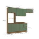 Ver imagem 3 de Armário de Cozinha Completa 100% Mdf 270cm Nogueira/verde Celeste Kappesberg