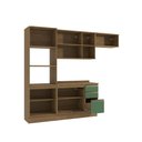 Ver imagem 4 de Armário de Cozinha Completa 100% Mdf 270cm Nogueira/verde Celeste Kappesberg