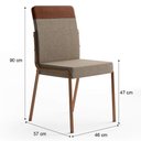 Ver imagem 4 de Conjunto 2 Cadeiras Duo 90cm Assento e Encosto Estofados Are