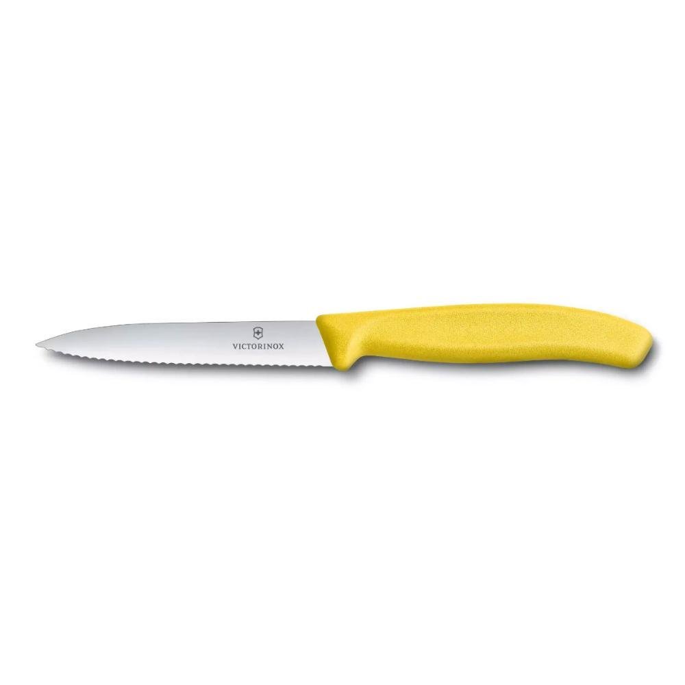 Faca Victorinox Swiss Classic - Lâmina Serrilhada - 10 Cm - Amarela - 6.7736.l8 - 1