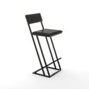 Ver mais imagens de Banqueta Z Alta 100cm Bistrô Cozinha Balcão em Metal com Encosto Inclinado Assento Confortável Preto