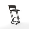 Banqueta Z Alta 100cm Bistrô Cozinha Balcão em Metal com Encosto Inclinado Assento Confortável Preto - 4