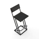 Ver imagem 5 de Banqueta Z Alta 100cm Bistrô Cozinha Balcão em Metal com Encosto Inclinado Assento Confortável Preto
