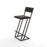 Banqueta Z Alta 100cm Bistrô Cozinha Balcão em Metal com Encosto Inclinado Assento Confortável Preto - 9