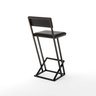 Banqueta Z Alta 100cm Bistrô Cozinha Balcão em Metal com Encosto Inclinado Assento Confortável Preto - 4