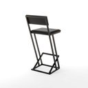 Ver imagem 4 de Banqueta Z Alta 100cm Bistrô Cozinha Balcão em Metal com Encosto Inclinado Assento Confortável Preto