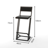 Banqueta Z Alta 100cm Bistrô Cozinha Balcão em Metal com Encosto Inclinado Assento Confortável Preto - 6