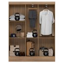 Ver imagem 6 de Guarda-Roupa Solteiro Ártico 5 Portas 3 Prateleiras Amêndola/Off White - Demóbile