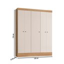Ver imagem 4 de Guarda-Roupa Solteiro Ártico 5 Portas 3 Prateleiras Amêndola/Off White - Demóbile