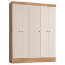 Ver imagem 2 de Guarda-Roupa Solteiro Ártico 5 Portas 3 Prateleiras Amêndola/Off White - Demóbile