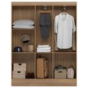 Ver imagem 3 de Guarda-Roupa Solteiro Ártico 5 Portas 3 Prateleiras Amêndola/Off White - Demóbile