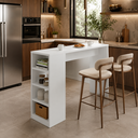 Ver imagem 3 de Bancada para Cozinha Gourmet 120cm 3 Prateleiras 4 Nichos BMU158 Branco - BRV Móveis