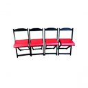 Ver imagem 2 de Conjunto Mesa Dobrável com 4 Cadeiras Redonda Preto Estofado Vermelho