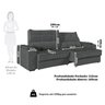 Sofá Retrátil e Reclinável 2 Lugares com Porta Copos 180cm Cobán Espresso Móveis - 3
